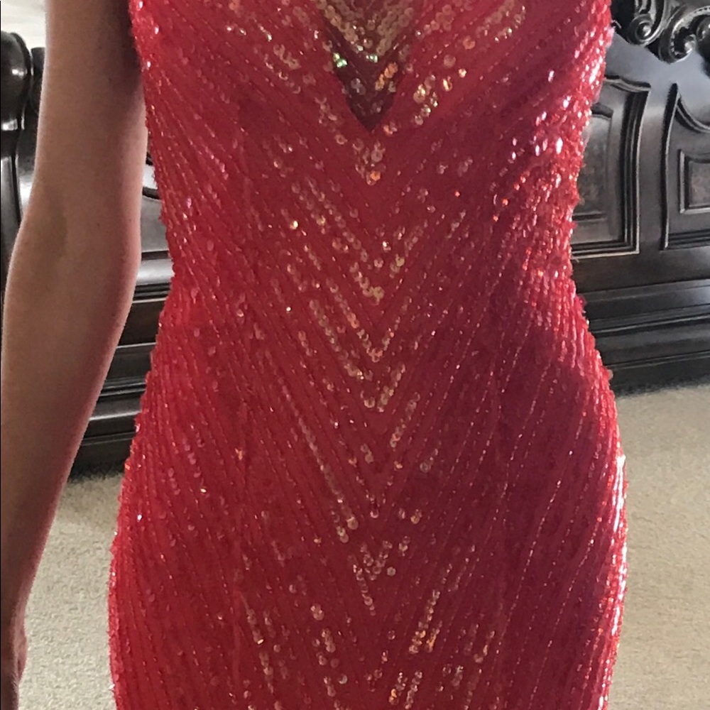 Pink cache beaded gown